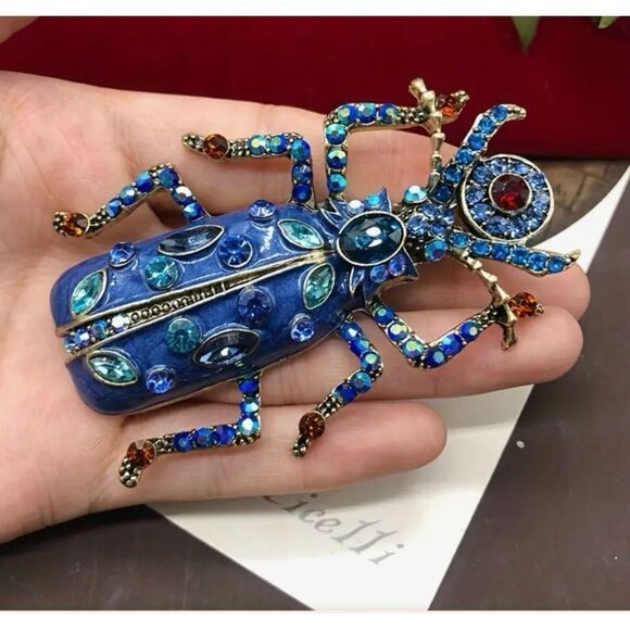 💥 Stunning & gorgeous & colorful scarab beetle brooch 💥 - Picture 5 of 6